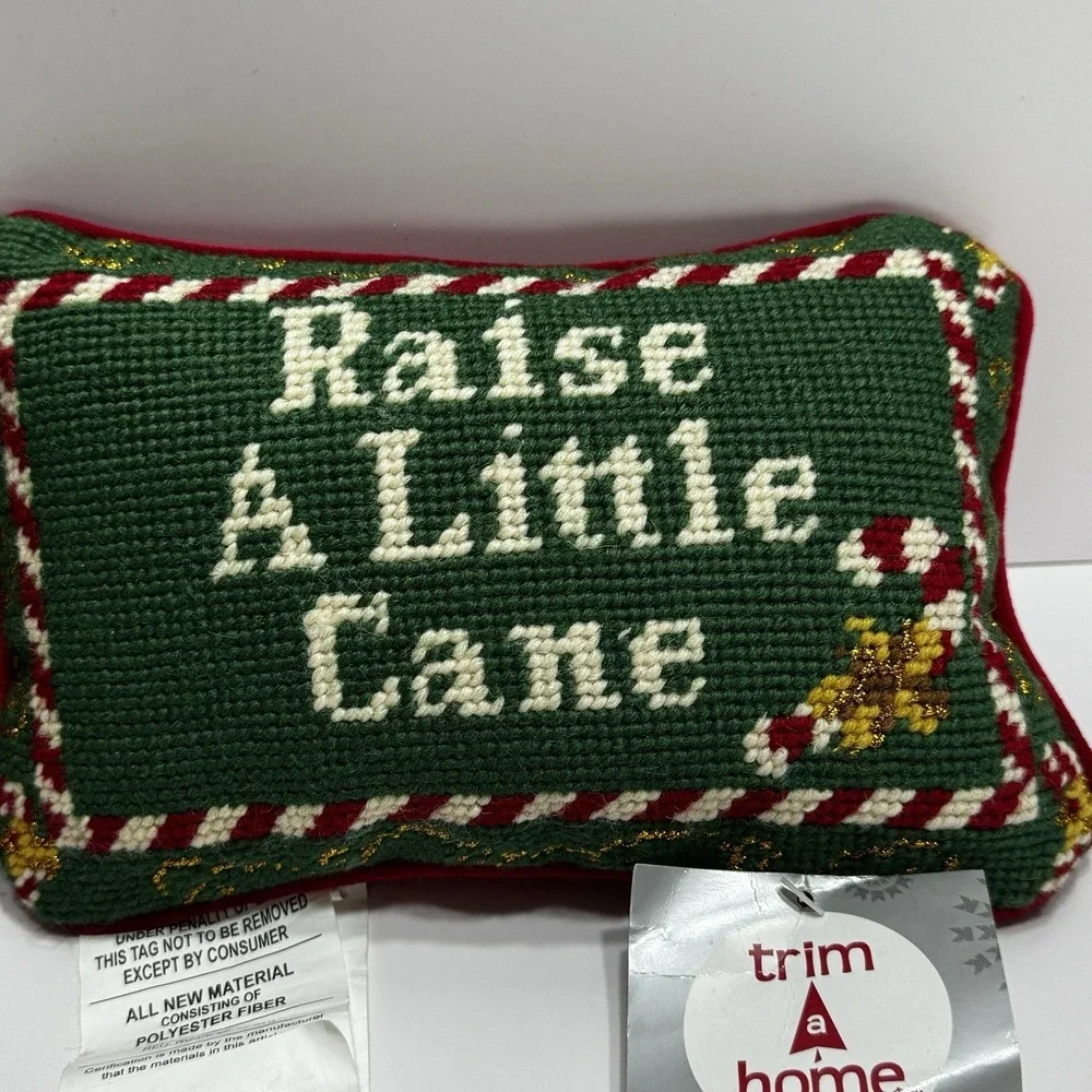Lot Set 3 Pillows Raise a Little Cane Sleigh Bells Ring Christmas Accent Small